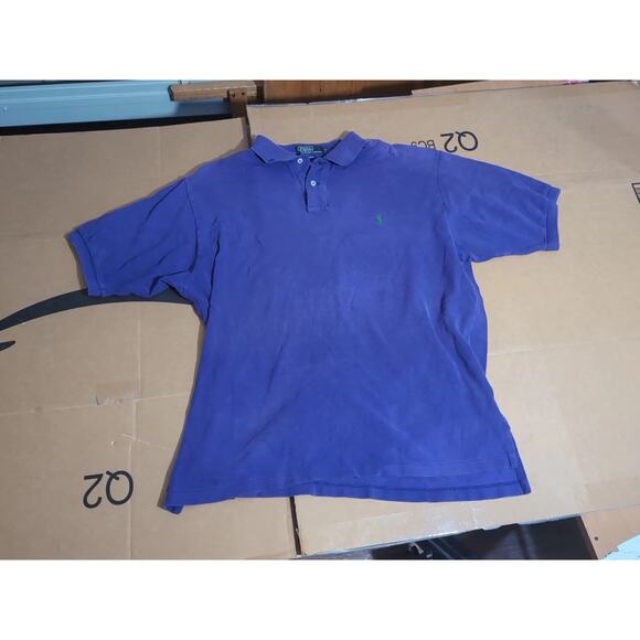 Polo Ralph Lauren Mens XL Knit Polo Shirt, Purple Short Sleeve, Green Pony Logo‎ - Picture 1 of 6